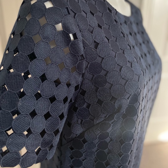 Banana Republic Navy Shift Dress Embroidery Overlay - Picture 3 of 9